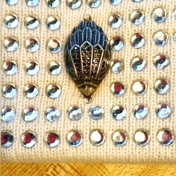 SOLD —- Kurt Geiger 🎁NWT Creme Crystal Blinged Knit Beanie Hat 🎁 Gift Ready - Picture 5 of 9